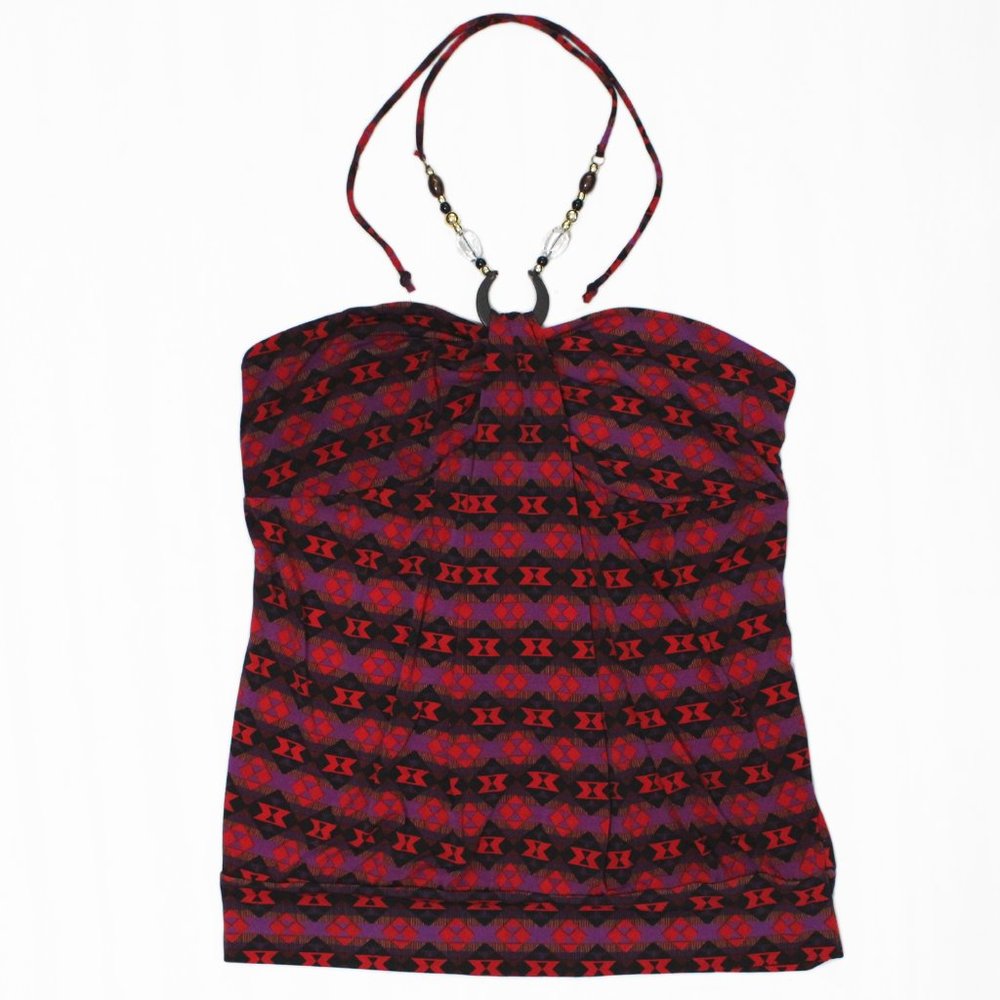 XL Fashion Bug Purple & Red Tribal Halter Top